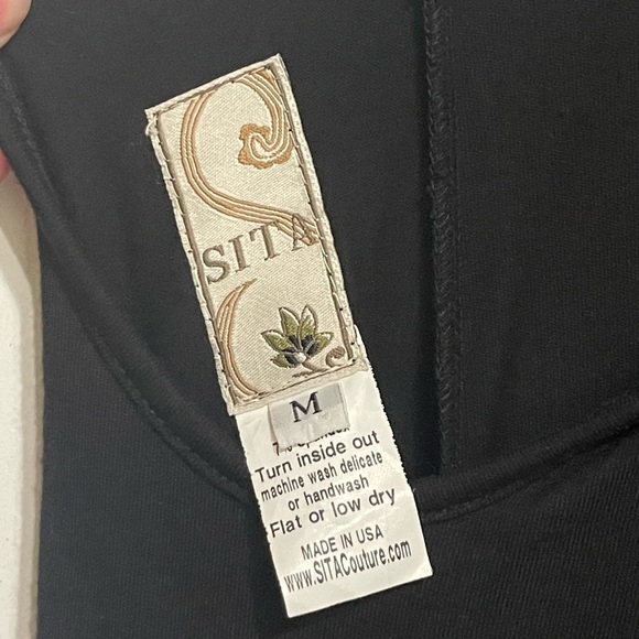 SITA Black Criss Cross Backless Maxi Dress Modal Spandex Tie Accent Medium - Picture 9 of 11